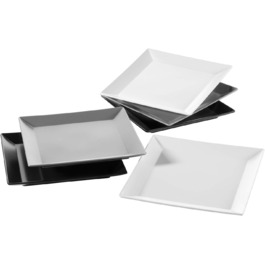 Набір порцелянових тарілок Mser, MANHATTAN CITY сірий/чорний/білий (60 знаків)