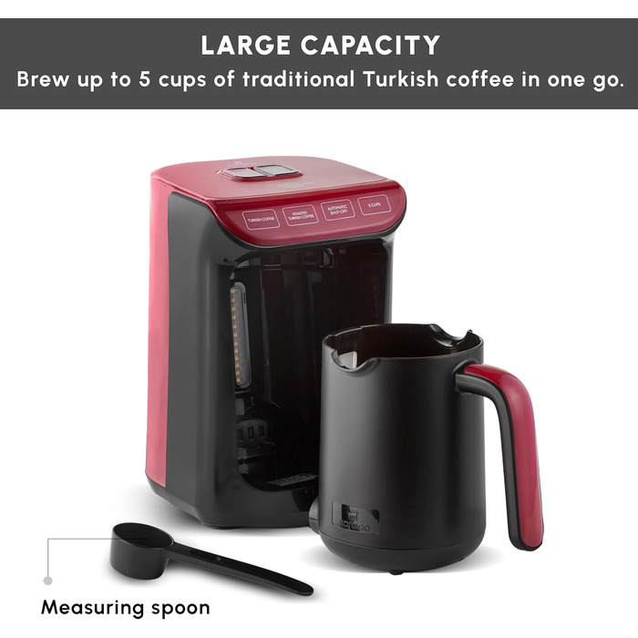 Кавомашина KARACA Hatır Roast для приготування турецького кави, рожеве золото, 5 чашок, 535W, з системою попередження, рожевий