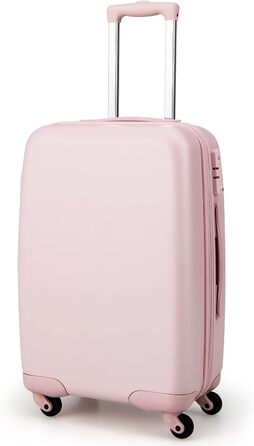 Ручна поклажа COSTWAY 20, дорожня валіза з обертовими колесами та замком TSA, жорсткий чохол для ПК з наклейкою та телескопічною ручкою, валіза на коліщатках для ділових подорожей у літаку (рожевий)