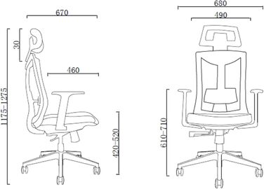 Ергономічне поворотне крісло Ergo Office ER-414 з колесами, поперековою підтримкою, до 150кг ( килимок для захисту підлоги)