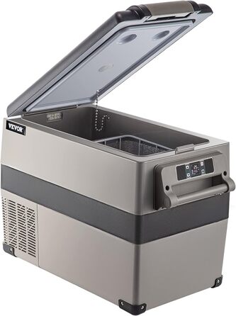 Автохолодильник VEVOR 35/45л нержавіюча сталь 12/24V, 220V: портативний компресорний кулер для авто, вантажівок, кемпінгу (-20°C до +20°C)