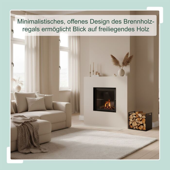 Стильна металева полиця для дров Relaxdays