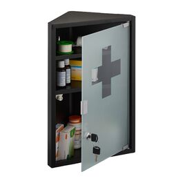 Шафка для медикаментів Relaxdays зі скляними дверцятами
