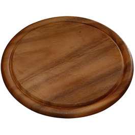 Тарілка для м'яса Kesper, дерев'яна тарілка, сервірувальна тарілка, тверда деревина, H 15 мм, D 250 мм