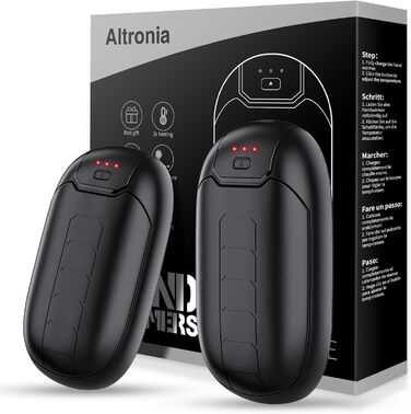 Електричний грієчка для рук, перезаряджається, з магнітом, 7 годин тепла, 3 режими, до 56°C, USB-C, для Рейно, гольф, спорт на відкритому повітрі, чорний N1