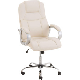 Офісне крісло Apoll, штучна шкіра, високоякісна оббивка, поворотне, регульоване по висоті, до 150 кг, кремовий