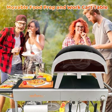 Тристороння візок-стіл для гриля на вулицю: Weber, Blackstone, Ninja Woodfire, Traeger, Nexgrill (63,5 x 127,9 x 78,9 см)