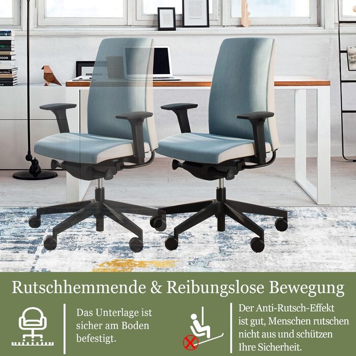 Захисна килимок під офісний стілець WTHYGB для захисту підлоги (90x120 см, синьо-жовтий)