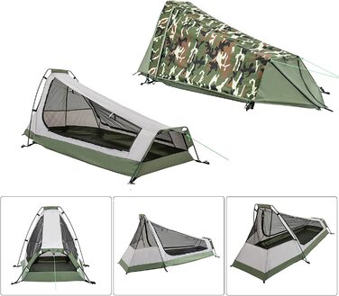 Похідна похідна намет-міні-рюкзак GEERTOP Bivvy, легкий - 213 x 101 x 91 см на годину (1,5 кг) -1 людина від 3 до 4 років