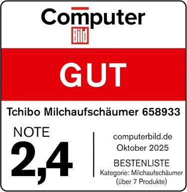 Електричний спінювач молока Tchibo, 130 мл, з нержавіючої сталі, антипригарне покриття, для капучино, лате макіато та какао