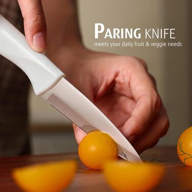 Набір кухонних ножів з бруском Messerich: 7 предметів, нержавіюча сталь, кухонні ножі та ножиці, чорний