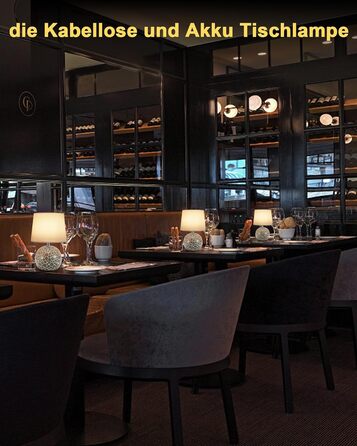 EGOBASIC Лампа настільна керамічна акумуляторна з пультом, 12 кольорів RGB, диммування, таймер, для вітальні, спальні, їдальні