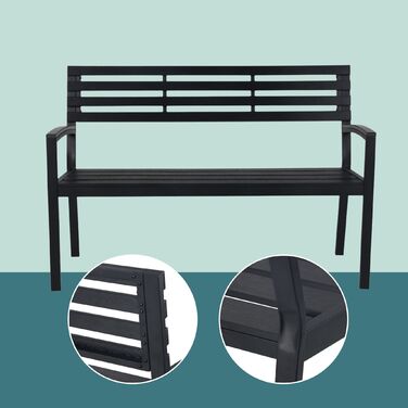 Лавка для саду Relaxdays з WPC та металу