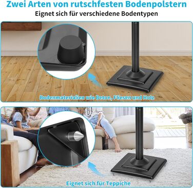 Підставка для колонок OUUTMEE, пара, до 10 кг, з кабелеуправлінням, регулювання висоти, сумісна з багатьма моделями