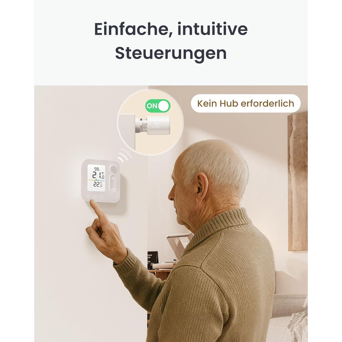 SwitchBot Smart Термостат на радіатор Bluetooth з керуванням через додаток, таймером, енергозбереженням, сумісний з Alexa, Apple Home та Home Assistant (потрібен Hub) - Matter Combo