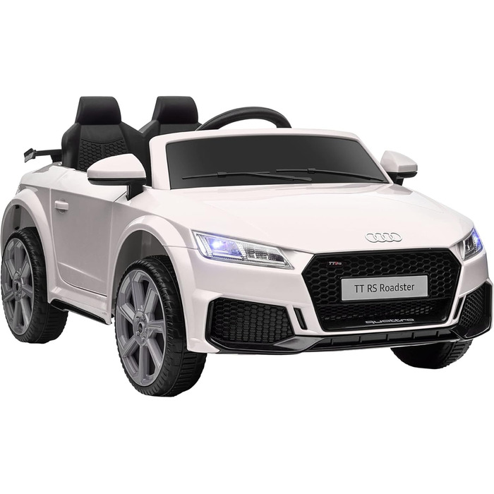 Дитячий електромобіль HOMCOM 12V з пультом, LED, USB/MP3, для дітей 3-5 років, білий