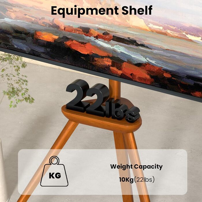 Підставка для телевізора PUTORSEN з дерева, регульована по висоті, для телевізорів 45-65 дюймів, до 40 кг, поворотна на 45 градусів, VESA 400x400 мм