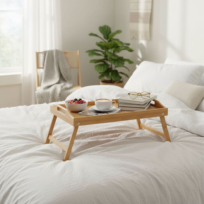 Підставка для ноутбука/сніданку Relaxdays, що складається, з бамбука