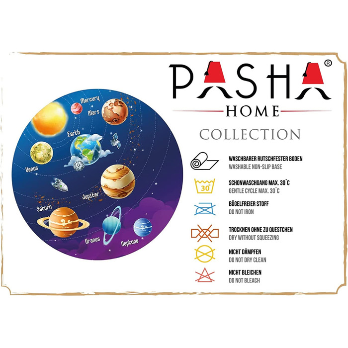 Дитячий килимок Pasha Home / автомобільний килим з поліефірного і фланелевого волокна / Килимки для дитячої кімнати нековзні і стійкі до плям / ігровий килимок з мотивом можна прати (100 см круглої форми, планета)