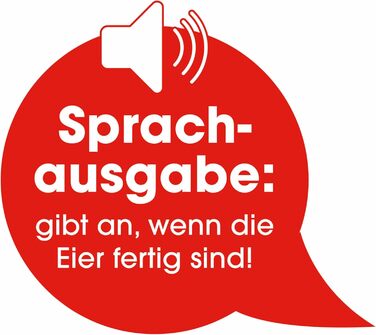Електричний яйцеварка Gourmetmaxx на 6 яєць зі звуковим сповіщенням | Яйцеварка з функцією діркопроколювача, мірним стаканом та голосовим оповіщенням | 3 ступені нагріву для ідеально зварених яєць | Легке очищення та зручне використання