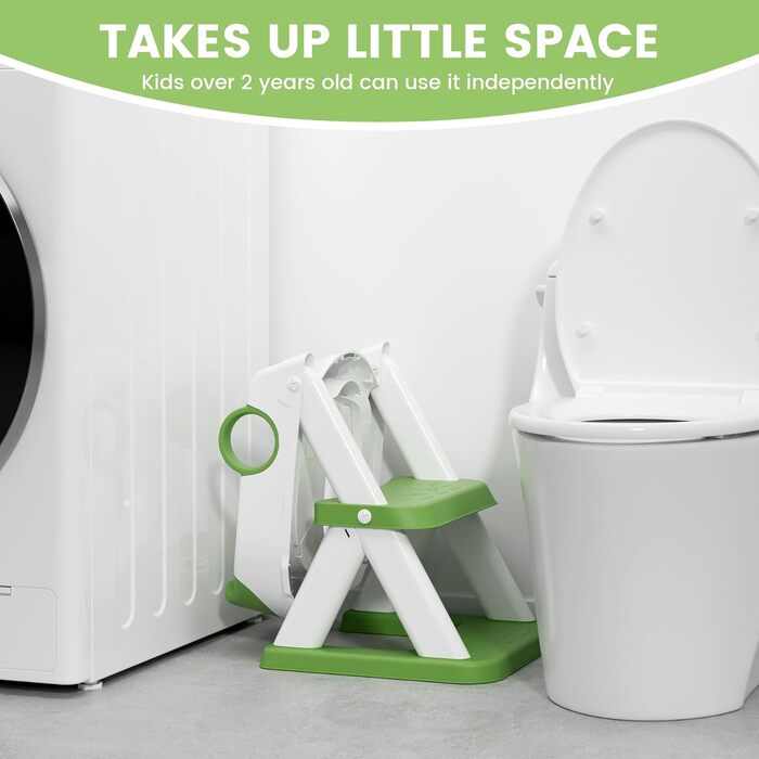 Унітаз-сходинки для дітей COOSEYA Frosch з тренувальним сидінням, зелений