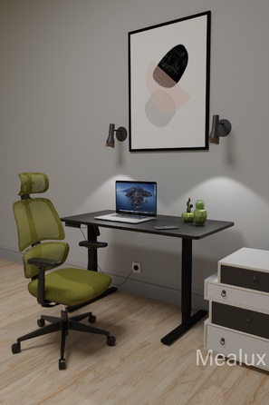 Комплект Mealux PowerDesk Lite Black + Leo Air Plus Green (арт. EVO-201 Lite B/B+Y 546 KZ)