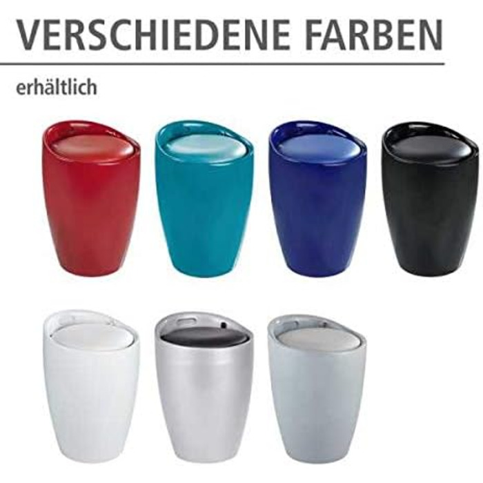 Wenko табурет для ванної кімнати Candy чорний з місцем для зберігання, 20л, ABS-пластик