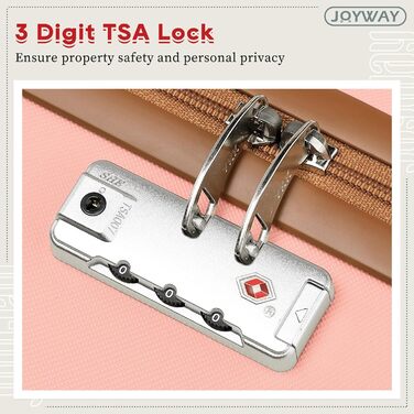 Набір валіз Joyway ABS 5шт з TSA-замком (рожевий) - розширюваний, з культурою та сумкою для подорожей