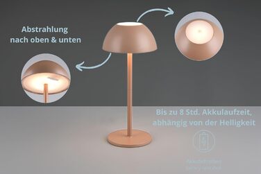 Бездротова лампа Роберта: LED-настільна лампа, нічник з регулюванням яскравості, USB-зарядка, 30 см, Кофе