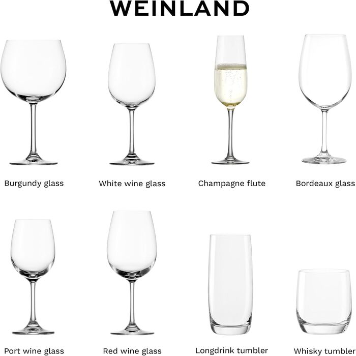 Бокали для білого вина Stölzle Lausitz Weinland 6 шт, 290 мл - Кришталеві келихи для червоного та білого вина, Німеччина