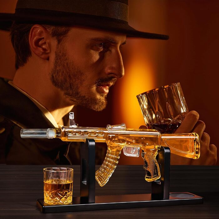 Набір віскі Oaksea: декантик та 2 келихи – подарунок для чоловіка, тата, друзя, коханого. Ідеальний подарунок на Різдво та інші свята для любителів віскі. Аксесуари для бару.