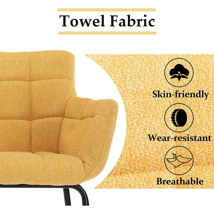 Набір барних стільців, сучасний дизайн, металеві ніжки, товсте фrotте сидіння, вигнута спинка, для кухні, кафе, ресторану, вітальні, зелений (2), жовтий