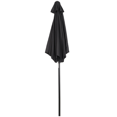 Outsunny Parasol Ø196 см, поворотна парасолька з функцією складання, шестикутна балконна парасолька пляжна парасолька вітрозахисна стабільна на ринку Парасолька з колінчастим механізмом Парасолька від сонця для пляжного балконного саду, чорний