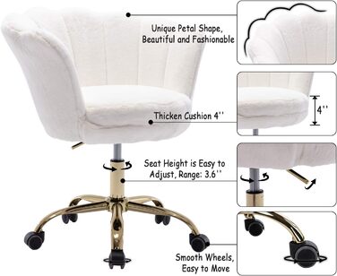 Офісне крісло Wahson поворотне регульоване по висоті 76-85х70 см біле