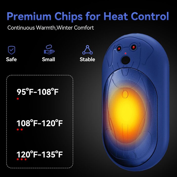 Електричні грілки для рук COTOP, 6000mAh, 2 шт. USB-C, 3 режими нагріву, для жінок, чоловіків, дітей, катання на лижах, піших прогулянок, зелений (блакитний)