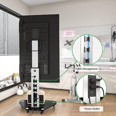 Тумба під телевізор XTRARM Proton 100, 37-70, 40 кг, VESA, висота до 135 см, чорний/сріблястий, скляна основа