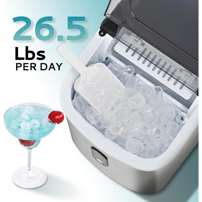 Машина для приготування льоду EUHOMY – компактна, автоматична, з очищенням, для кухні/офісу/спальні