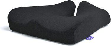 Подушка для сидіння Cushion Lab з технологією підтримки спини для тривалого сидіння на офіційному та домашньому кріслі, з надзвичайно щільним пінополіуретаном (memory foam) для м'якої підтримки, для автомобіля та крісла, для попереку, болю в сідницях, чор