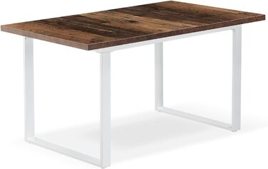 Розсувний обідній стіл Anna B&D home | 120-160 x 80 см, на 4-6 осіб | Скандинавський стиль, Texas-Eiche | Чорне металеве підстав'я, для кухні та їдальні