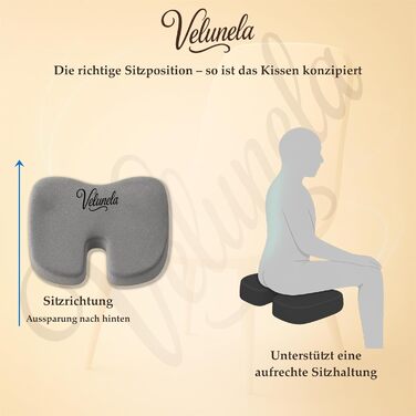 Гелеве сидіння з піною Memory Foam, сертифіковане IGR – ергономічне, знімає напругу, для спини – для офісу, авто, дому (сірий)