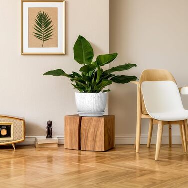 Набір горщиків для квітів з системою поливу (3 шт.), 20.3/17.8/15.2 см, горщики для рослин з піддоном, для дому та балкона, білі з чорними крапками