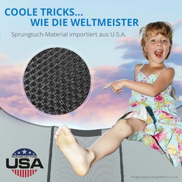 Батут вуличний KINETIC SPORTS Salto Plus Ø183 см з сіткою, драбиною та захисним покриттям - для дітей