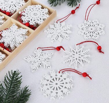 Набір дерев'яних прикрас для різдвяної ялинки, підвіска для різдвяних прикрас з дерева, вінтажна дерев'яна підвіска з джутовою мотузкою для різдвяної ялинки, 9 різних візерунків (стиль 1)