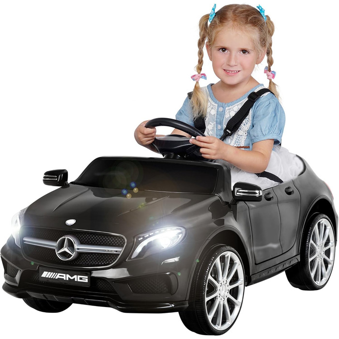 Дитячий електромобіль Mercedes AMG GLA45 чорний, ліцензія, з пультом 2,4 ГГц, іграшковий автомобіль для дітей від 3 років