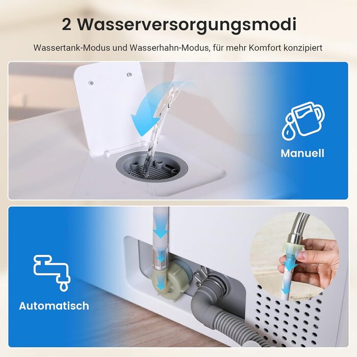 Міні посудомийна машина BLITZHOME з сенсорним керуванням, 9 програм, портативна для кемпінгу, 5.2L, з/без підключення до води, сушка, відкладений старт