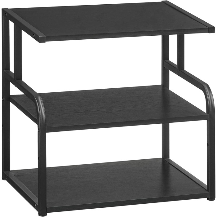 HOOBRO Стійка для принтера, 3-ярусний стіл-організатор, багатофункціональний письмовий стіл, стійка-шафа для принтера, з регульованою полицею, для офісу, кухні, вітальні, чорний EBB06PS01