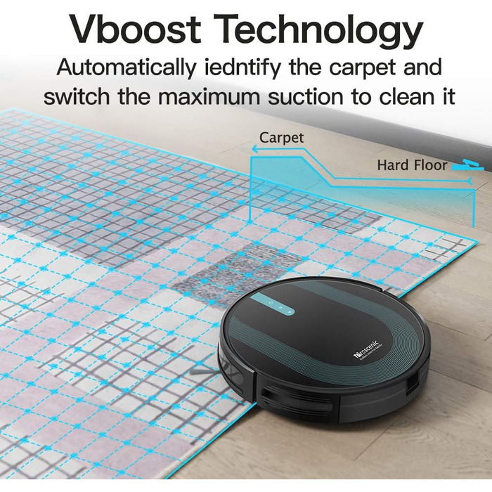 Робот-пилосос Proscenic 850T 2-в-1: потужний, для тварин, з навігацією, керування Siri/Alexa/Google Home