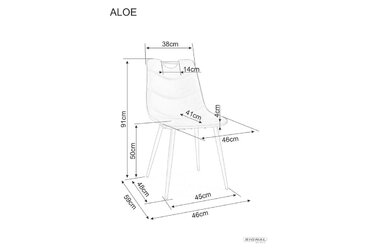 Стілець ALOE чорний каркас/сіре TAP.213