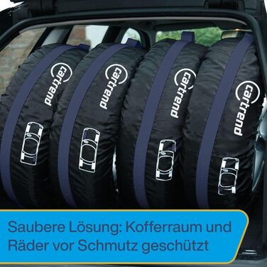 Набір для зберігання та транспортування коліс Cartrend, 4 шт., водовідштовхувальні, чорно-червоні