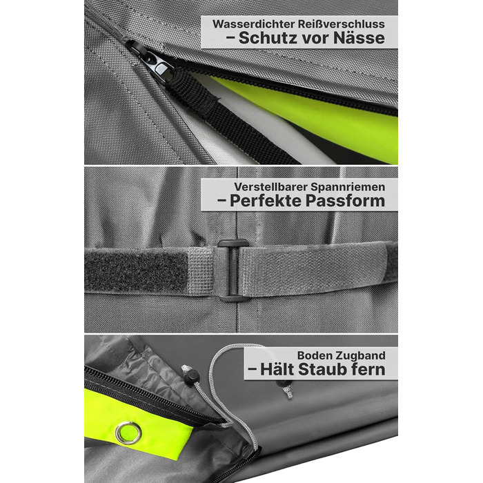 Чохол для парасольки Menz 2-4 м, 420D Oxford, водонепроникний, UV-стійкий, вітростійкий, для саду, антрацит, 225 × 35/50 см